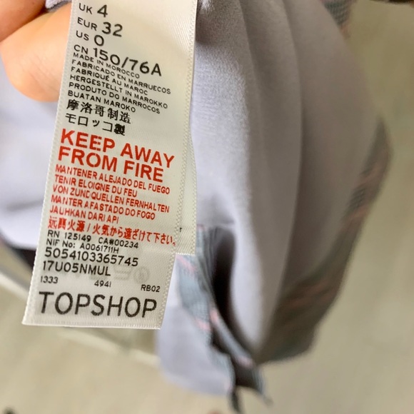 Topshop Checked Duster Coat Size 0 Open Front Lightweight ✅ - Picture 7 of 8